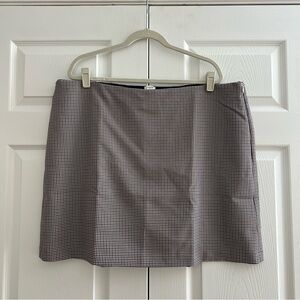 J Crew Factory Plaid Mini Skort Ivory Antique Oak Womens 20 Plus Size Preppy